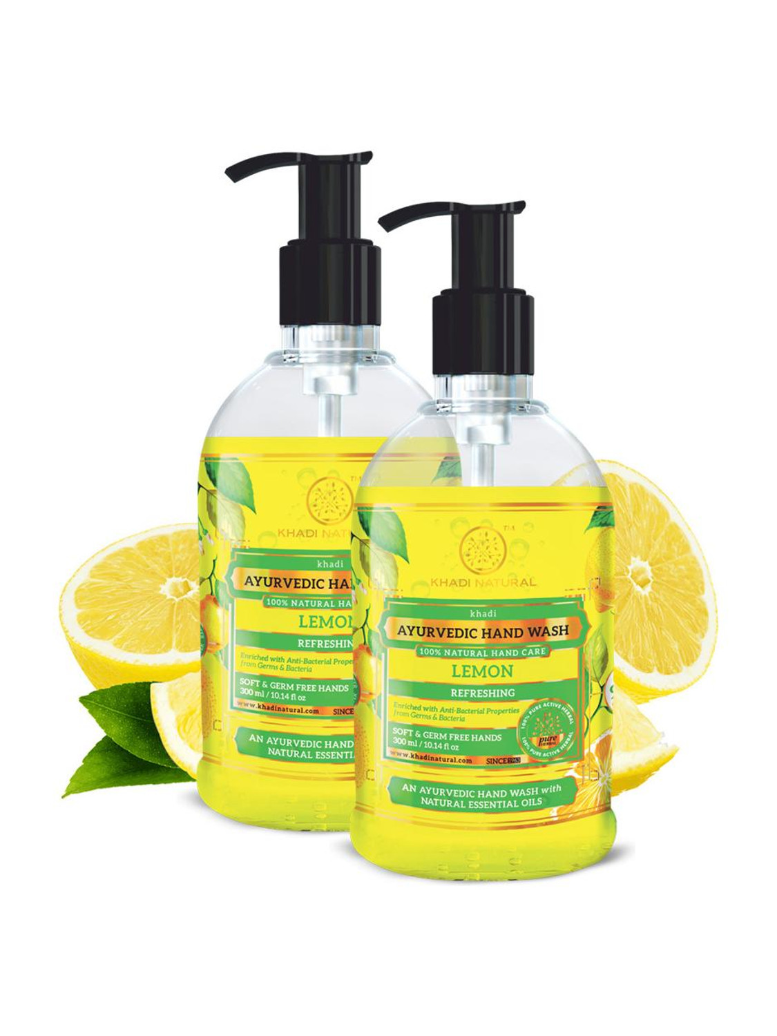 Image of KHADI NATURAL Refreshing Lemon Hand Wash Bottle + Dispenser