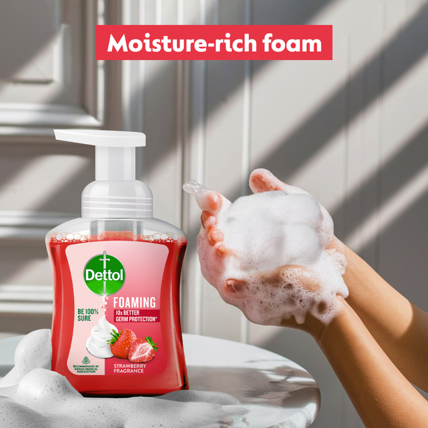 Image of Dettol Foaming , liquid for Bottle, Strawberry & Aloe Combo, no powder, soap Hand Wash Refill Pouch
