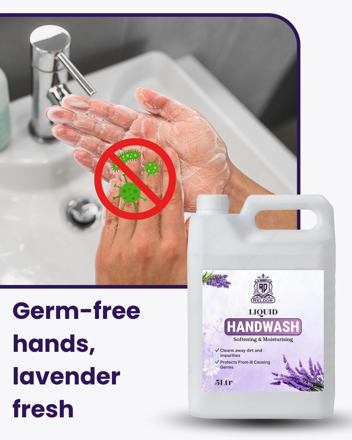 Image of RELDOR Gentle Lavender Touch of Lotion Foaming Hand Wash Hand Wash Can