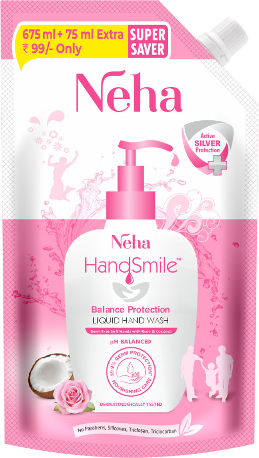 Image of Neha Herbals Neha Handsmile Balance & Hygiene Protection Refill Combo Hand Wash Refill Pouch