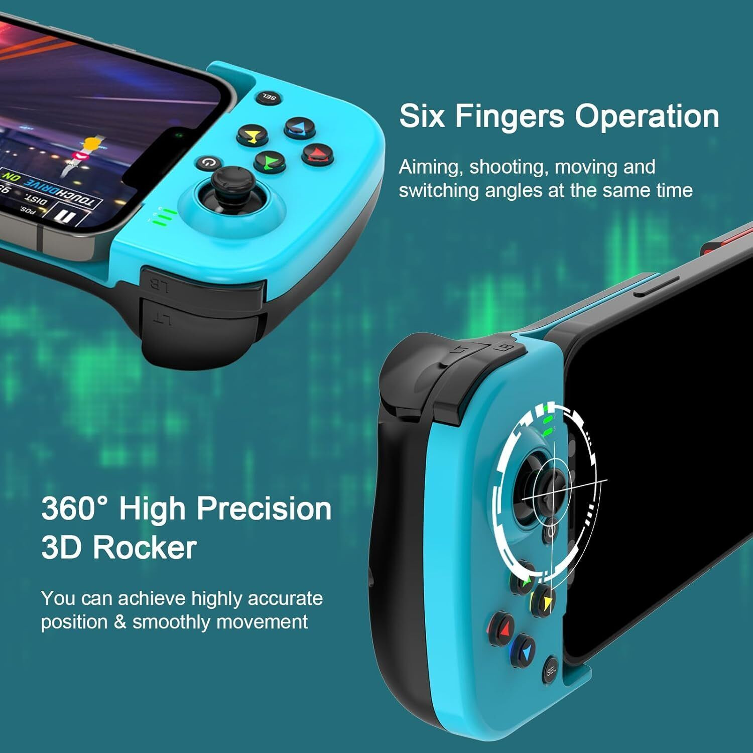 Image of ELECTRO WOLF Wireless Retractable 3D Joystick Bluetooth Compatible Mobile Gamepad Controller Bluetooth Gamepad