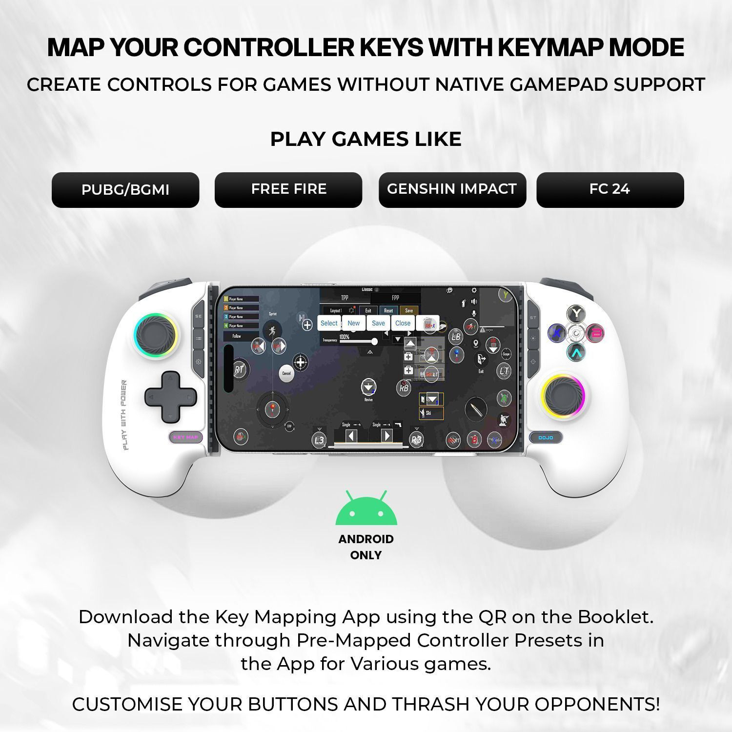 Image of EVOFOX Deck 2 Smartphone with Hall Effect Triggers & Joysticks, Key Mapping, RGB Handheld Gaming Console