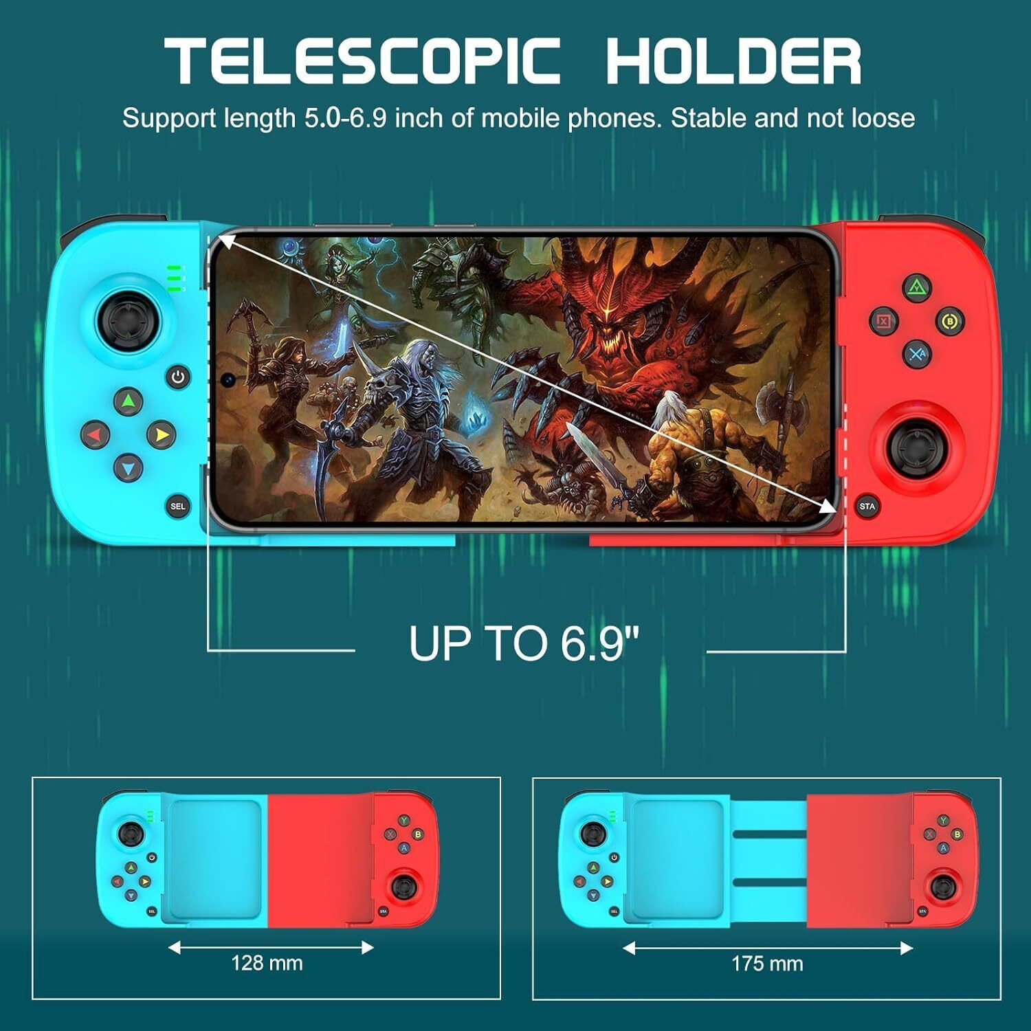Image of ELECTRO WOLF Wireless Retractable 3D Joystick Bluetooth Compatible Mobile Gamepad Controller Bluetooth Gamepad
