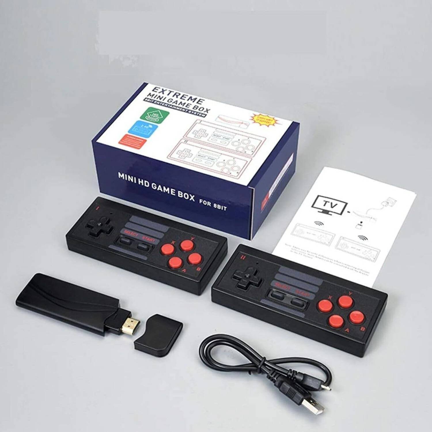 gamenophobia Extreme Game Stick Video Game for Kids 2.4G 1080 Wireless Controllers Gamepad Handheld Gaming Console