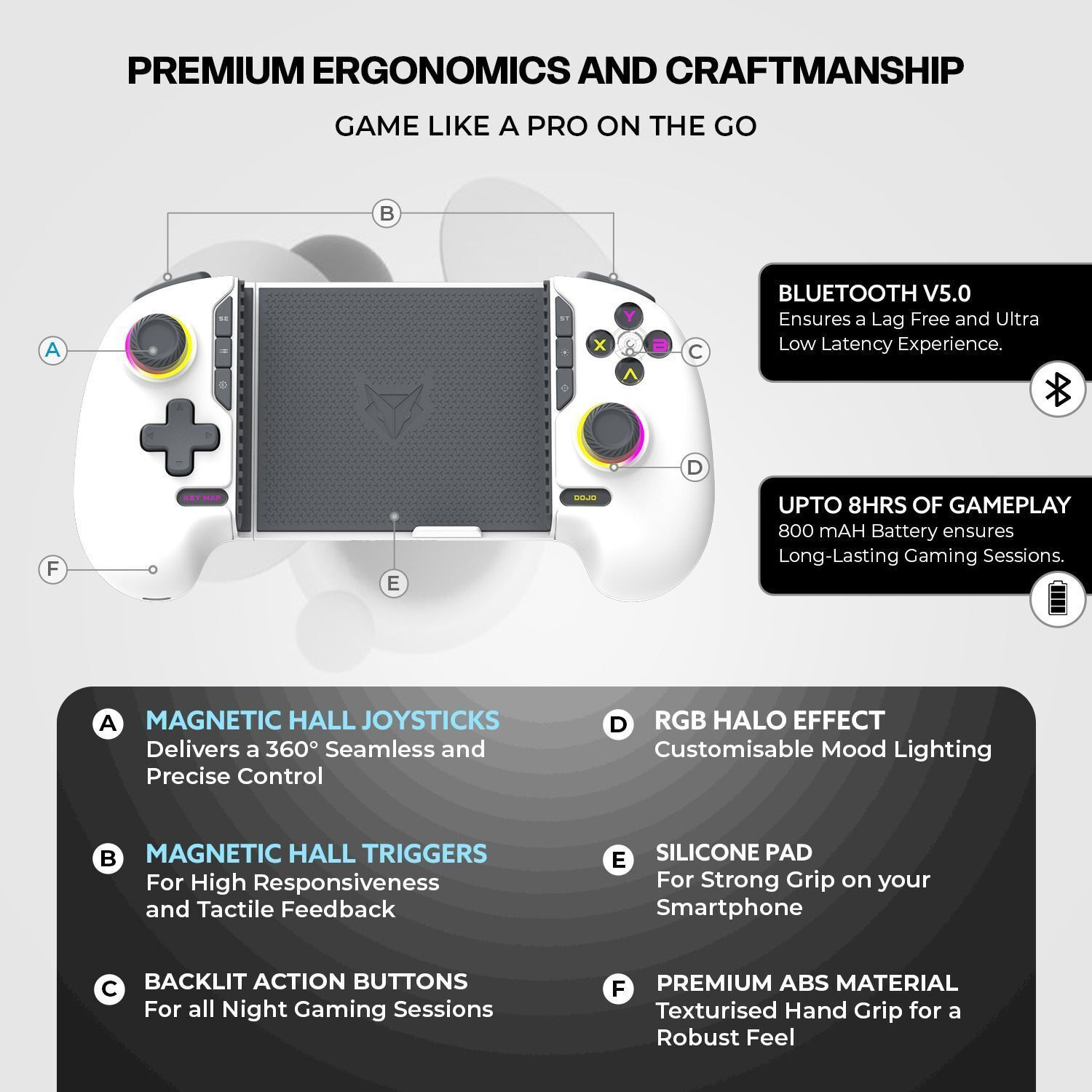 Image of EVOFOX Deck 2 Smartphone with Hall Effect Triggers & Joysticks, Key Mapping, RGB Handheld Gaming Console