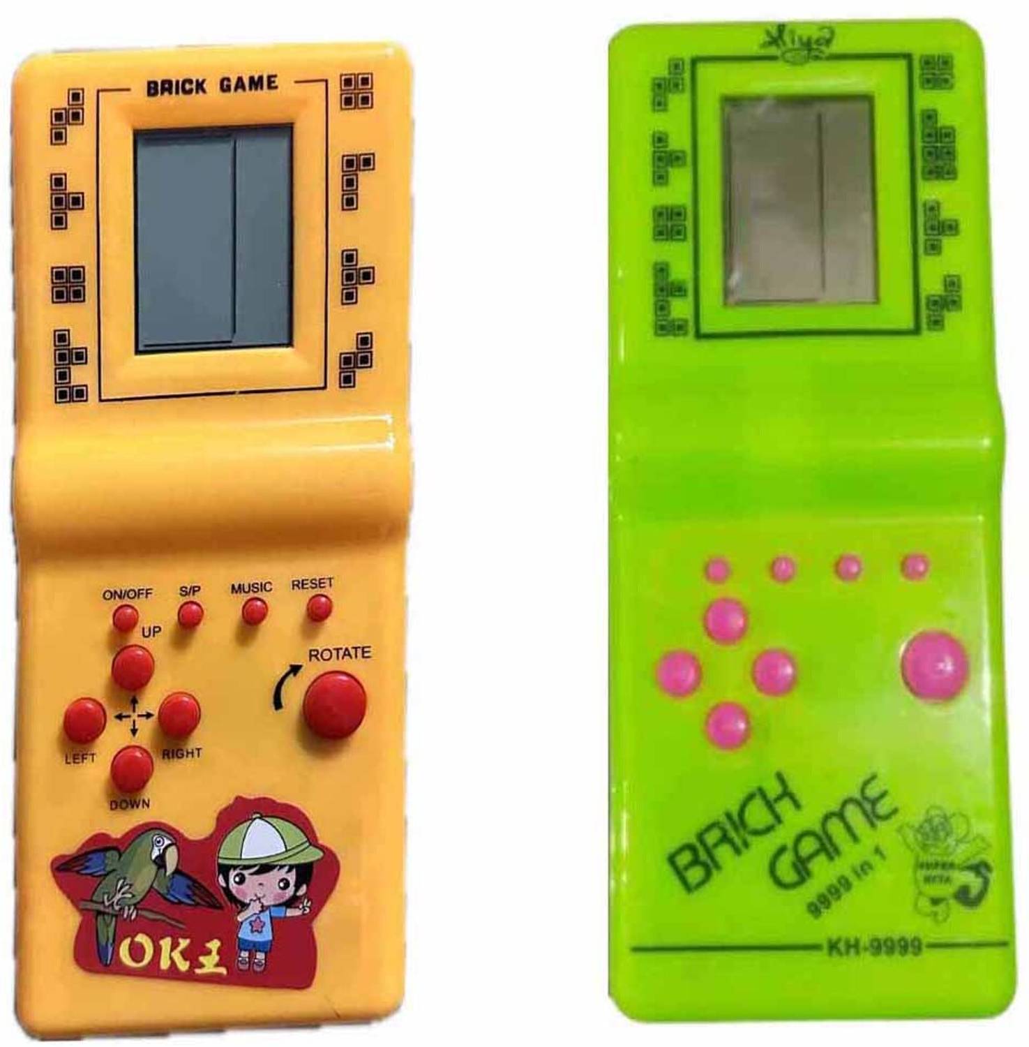 GROZA Brick Game 9999 in 1 Pack of-2 Video Game Handheld Indoor and Outdoor for Kids Handheld Gaming Console