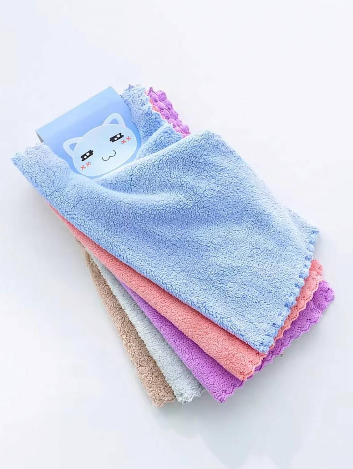 AKDC Home Face Towel/Handkerchief/Rumal/Microfiber Small Size Set of 6, 25x25 CM - ["Multicolor"] Handkerchief
