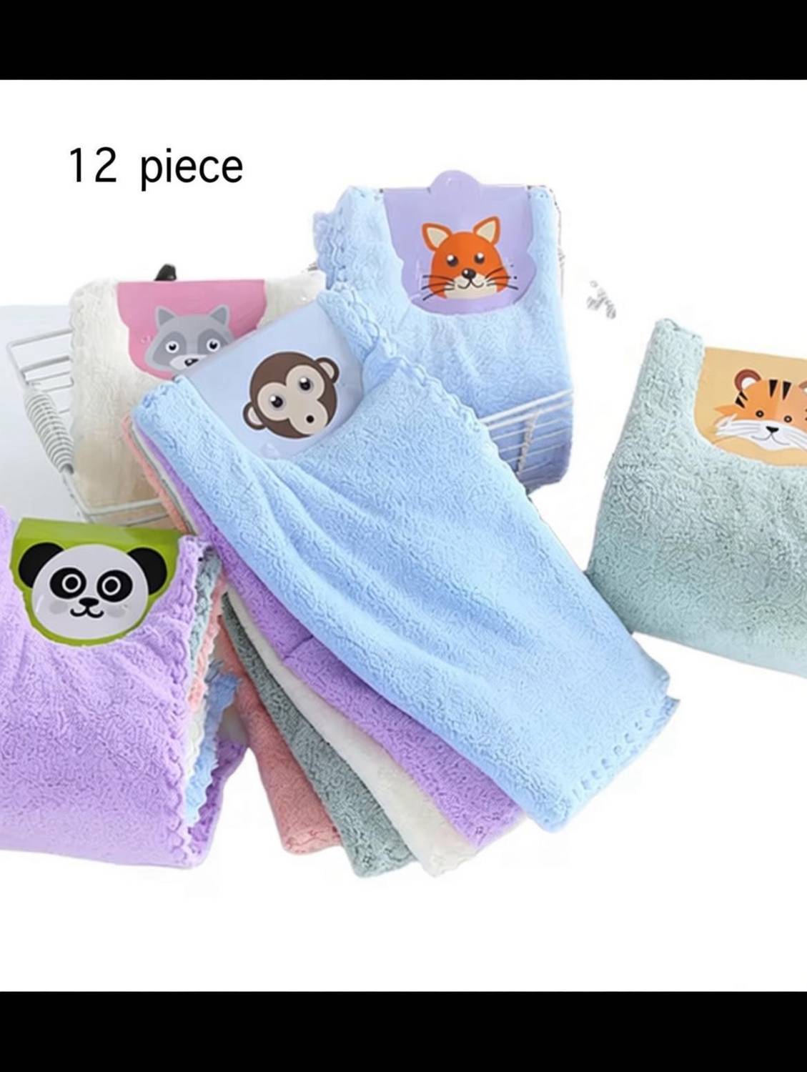 AKDC Face Towel/Handkerchief -Kids and Newborn Babies - 25x25 CM - 12 Pieces ["Multicolor"] Handkerchief