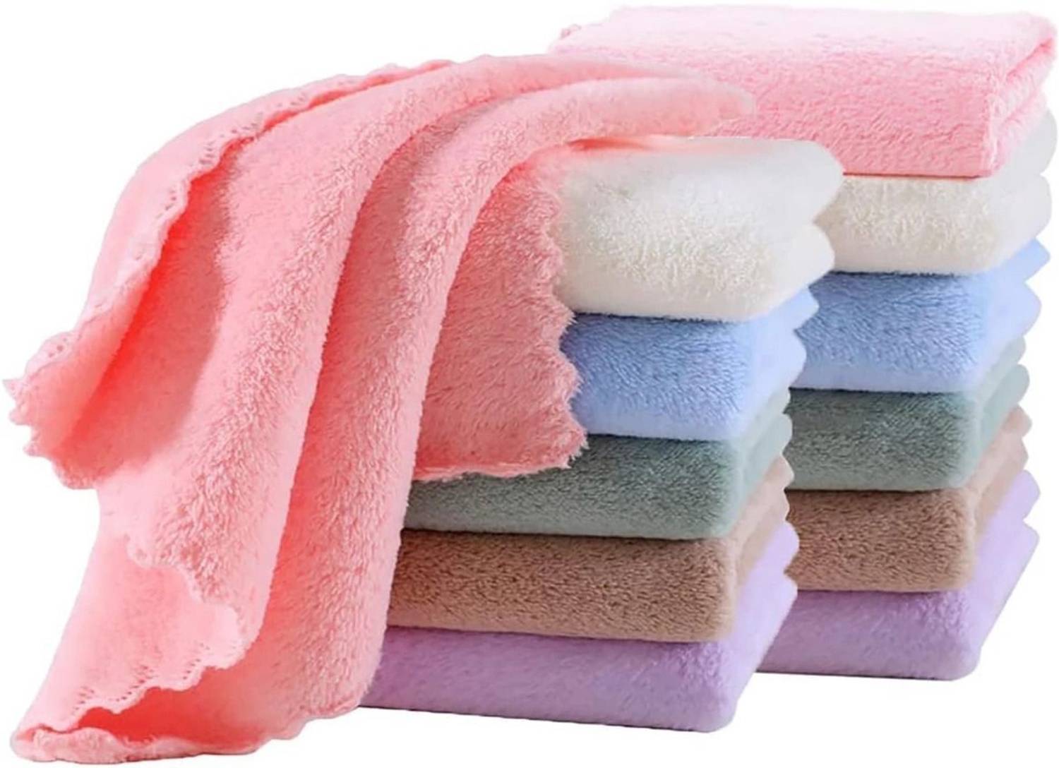 AKDC 25x25Cm Handkerchief for Kids | Solid Face Towel | Cotton | (Pack of 12, ["Multicolor"] Handkerchief