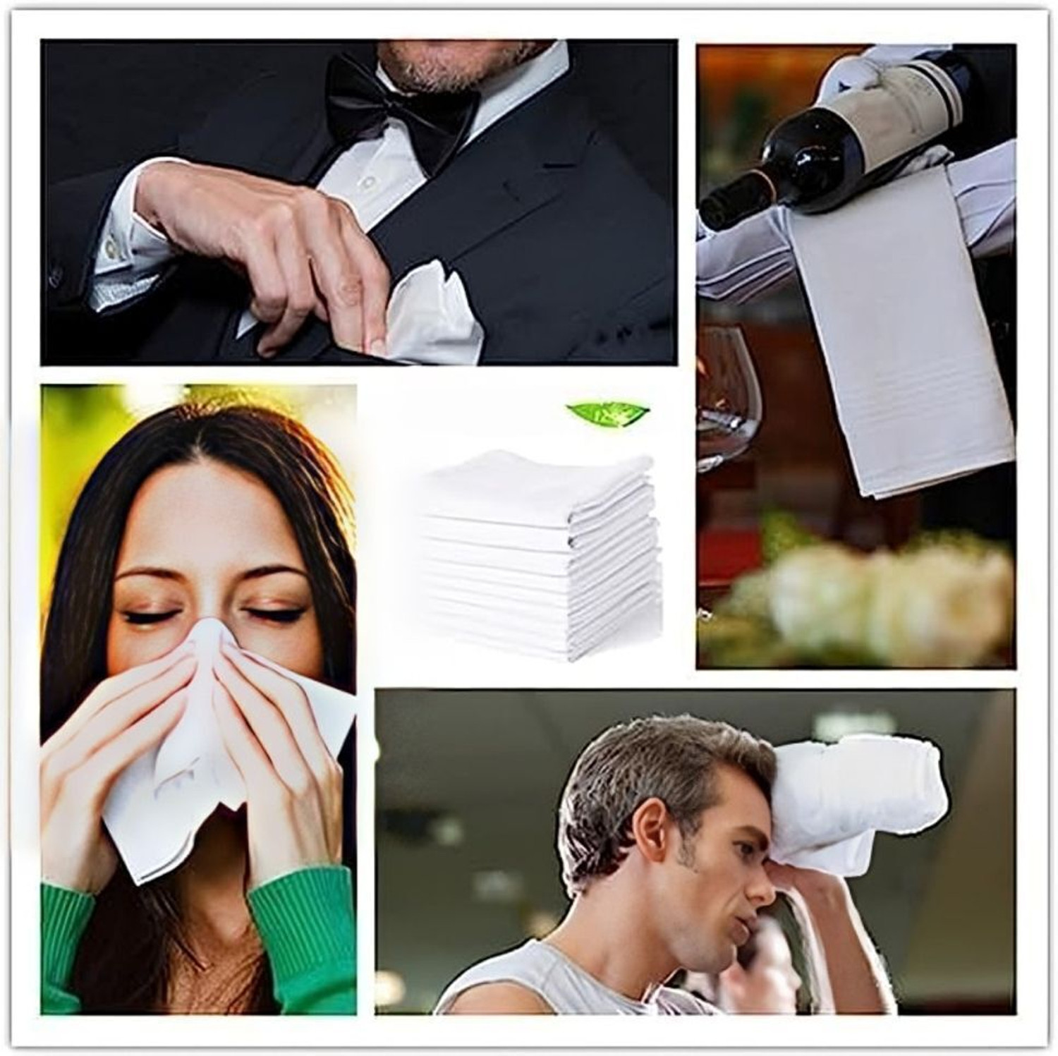 Image of SM CREATION white cotton handkerchief (pack of 6) for men [ inchWhite inch] Handkerchief