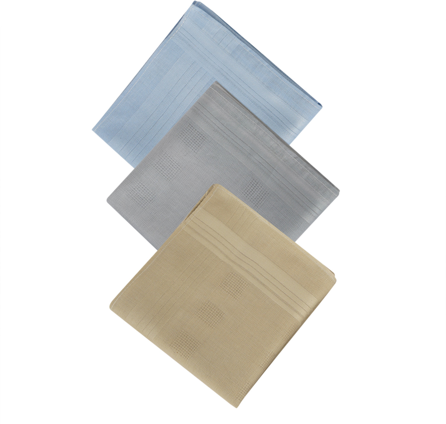 Image of Dollar Cotton Handkerchiefs Hanky for Men [ inchBlue inch, inchGrey inch, inchBeige inch] Handkerchief