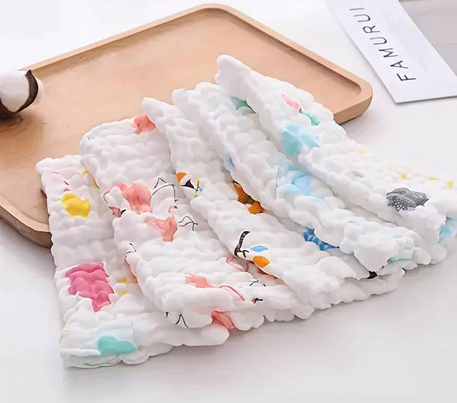 Image of SHISHORA Muslin Cotton Burp Towels for Babies | Soft & Absorbent Baby Feeding Cloth [ inchMulticolor inch] Handkerchief (Pack of 3)