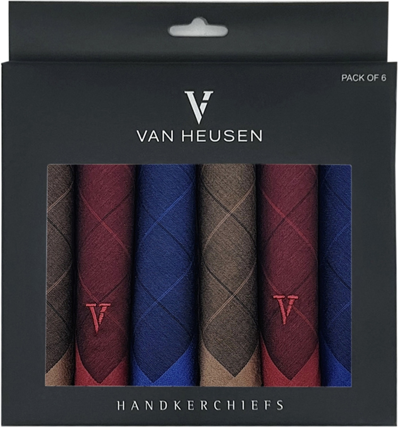 Image of VAN HEUSEN Mens Cotton Dark [ inchMulticolor inch] Handkerchief