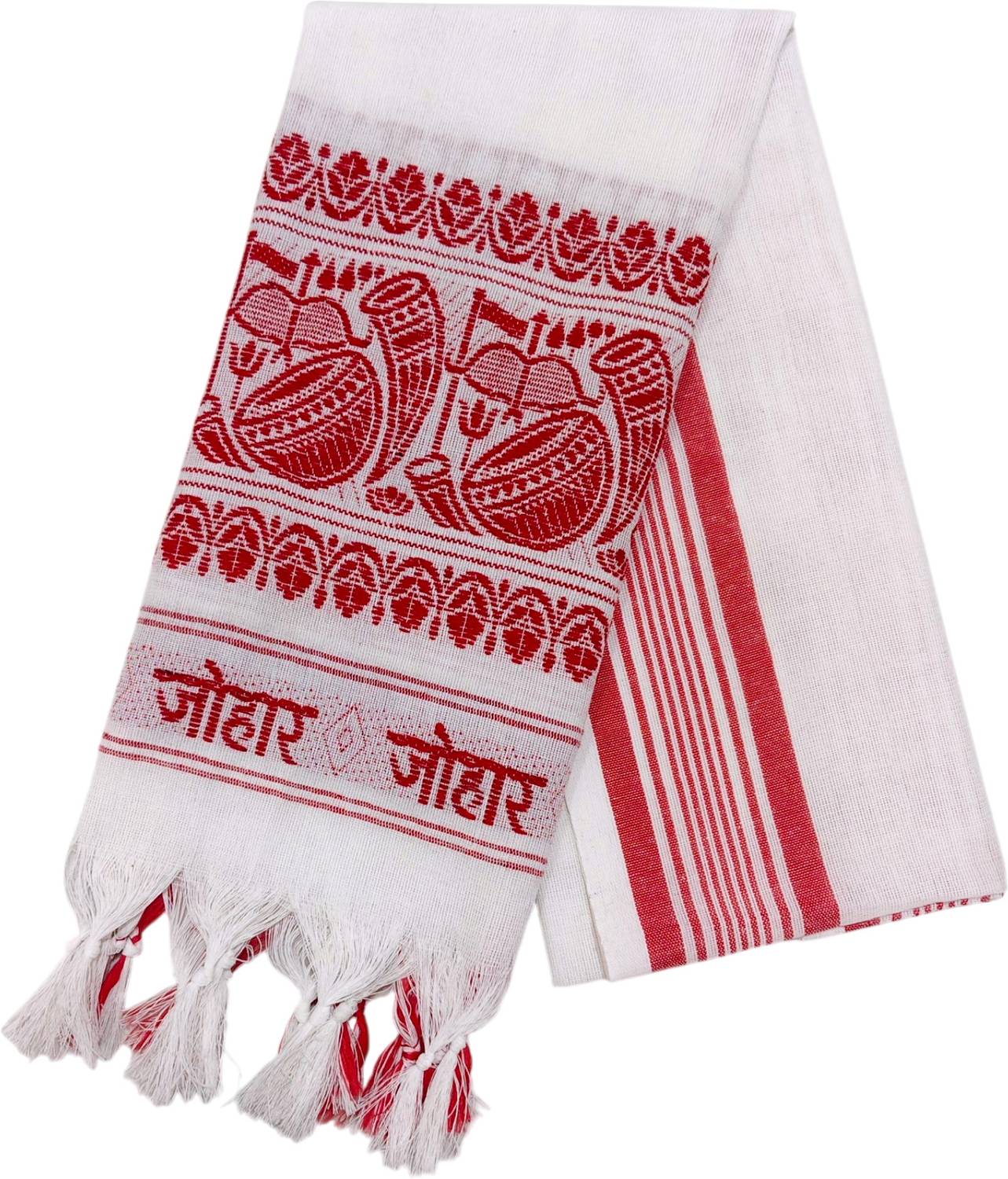BAKKAH Arrow-Johar ["White","Red"] Handkerchief