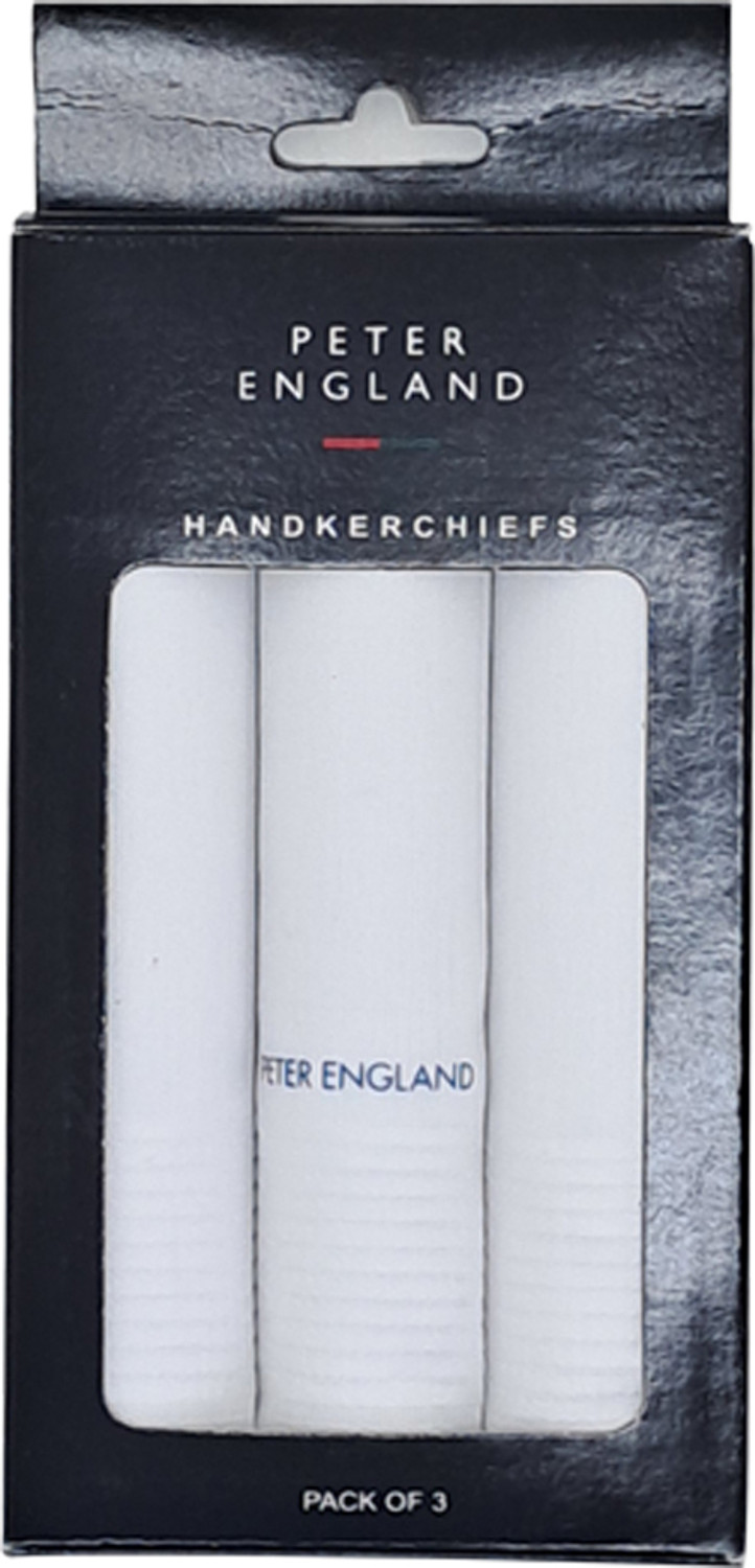 Image of PETER ENGLAND Mens Cotton White [ inchMulticolor inch] Handkerchief