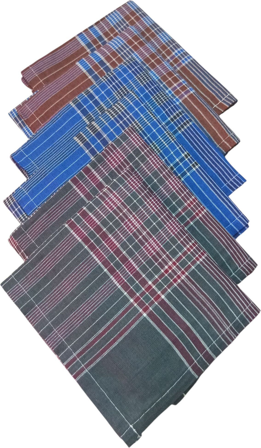Image of Prasansha Enterprises Multicolor Men's 100% Pure Cotton checks Handkerchief [ inchMulticolor inch] Handkerchief