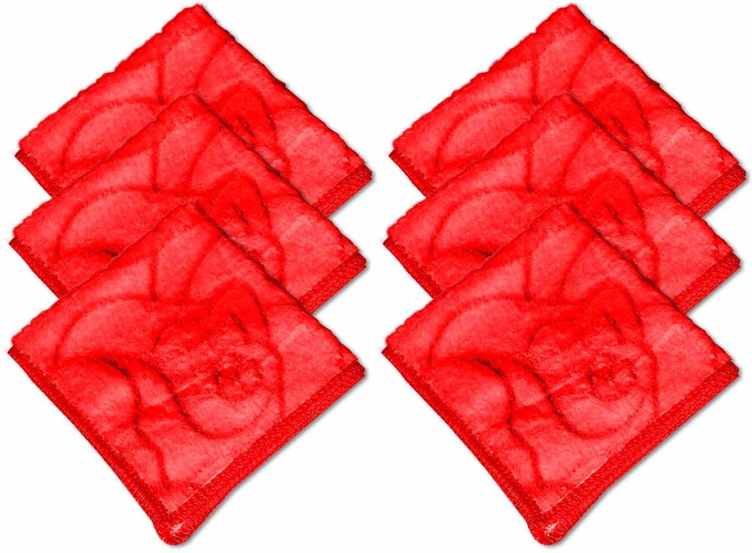 BIGWHEEL Women's/ Girl's Soft Cotton (Size:24x25 Cm) Multi-Purpose Towel ["Red"] Handkerchief