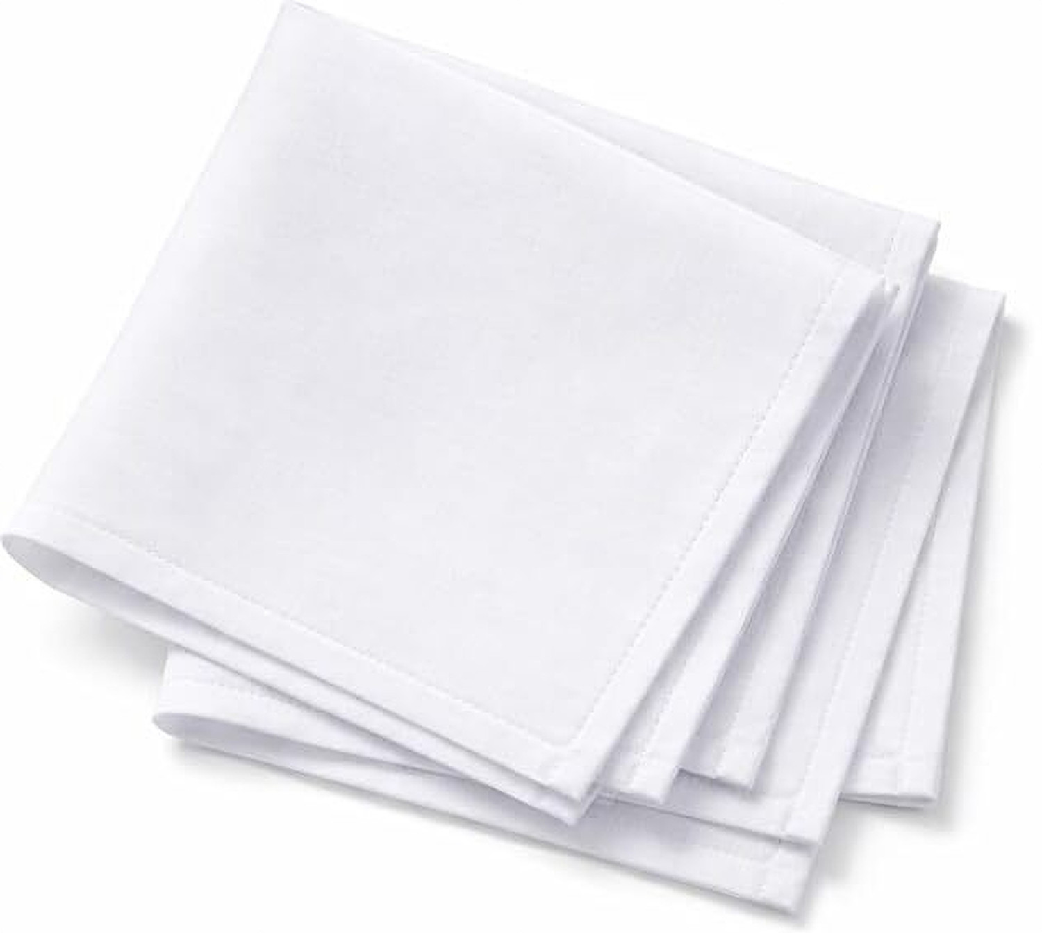 Image of AKDC Cotton White Handkerchiefs - Large, Highly Absorbent & Soft [ inchWhite inch] Handkerchief