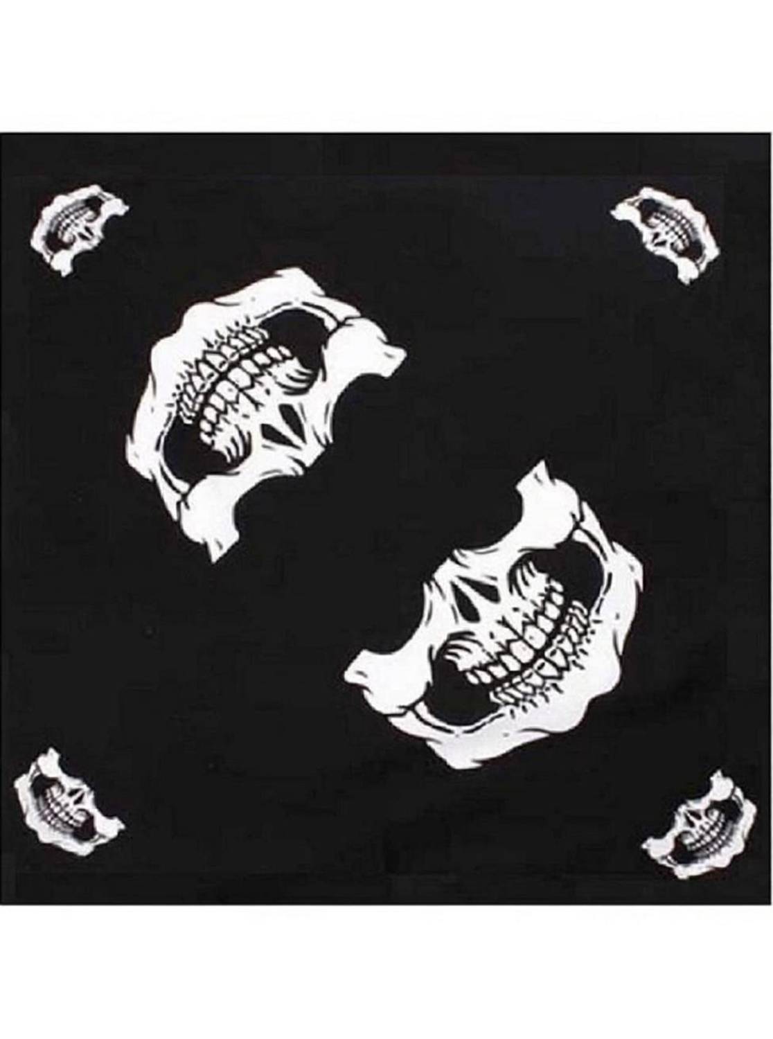 Bodytech SKULL Fancy Stylish Printed Hanker Chief (Bandana) For Men, Women, Boys & Girls ["Black"] Handkerchief