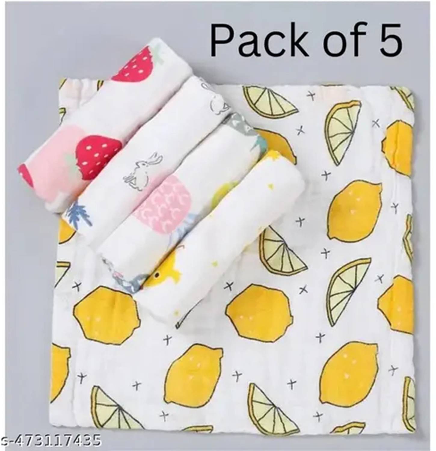 Bigbought Muslin 6 Layer Face Towels for Newborn Baby Extra Soft Hankies Reusable Napkins ["White"] Handkerchief