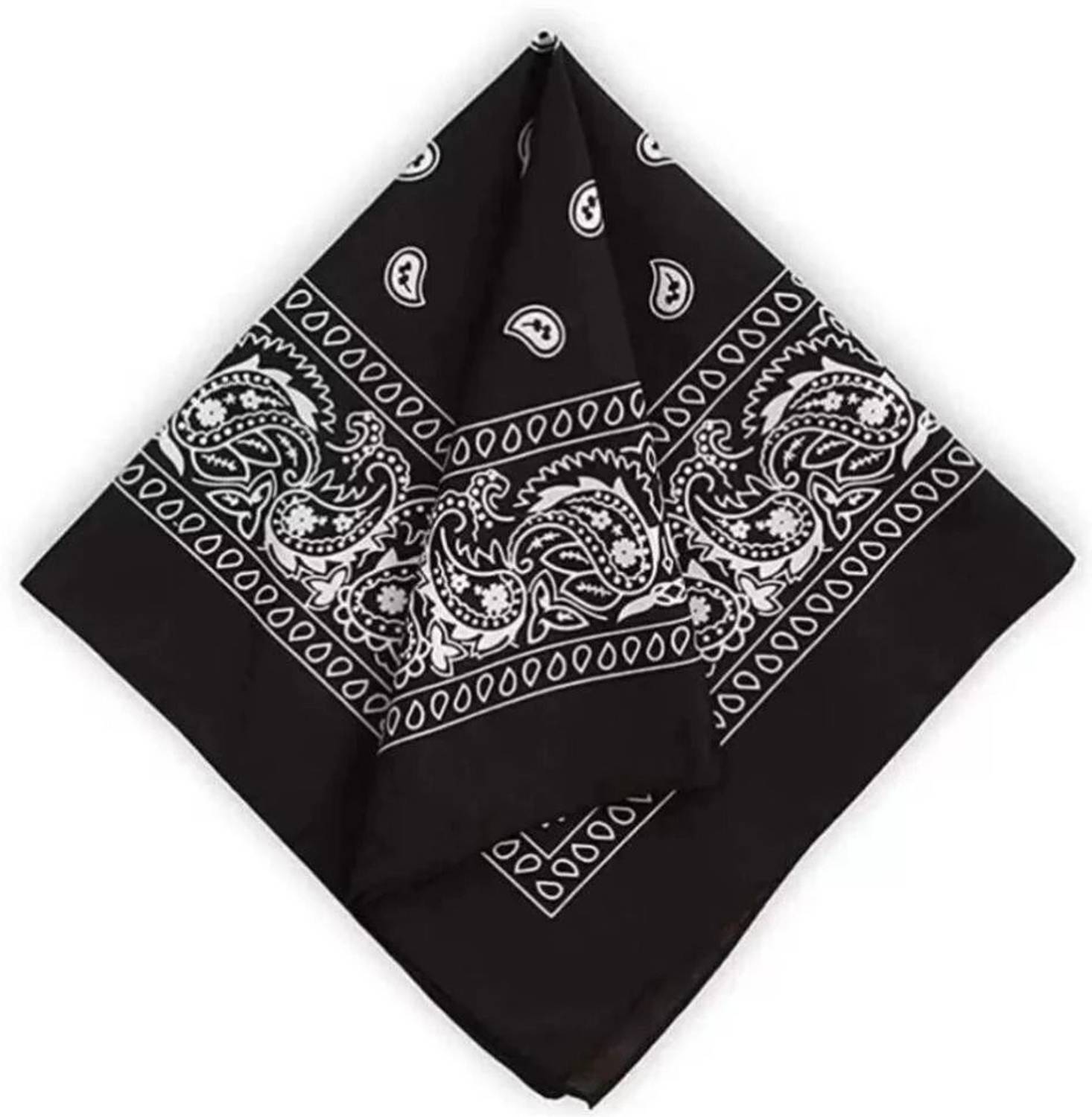 kshs 22x22 Inch Black Cotton Bandana Handkerchief