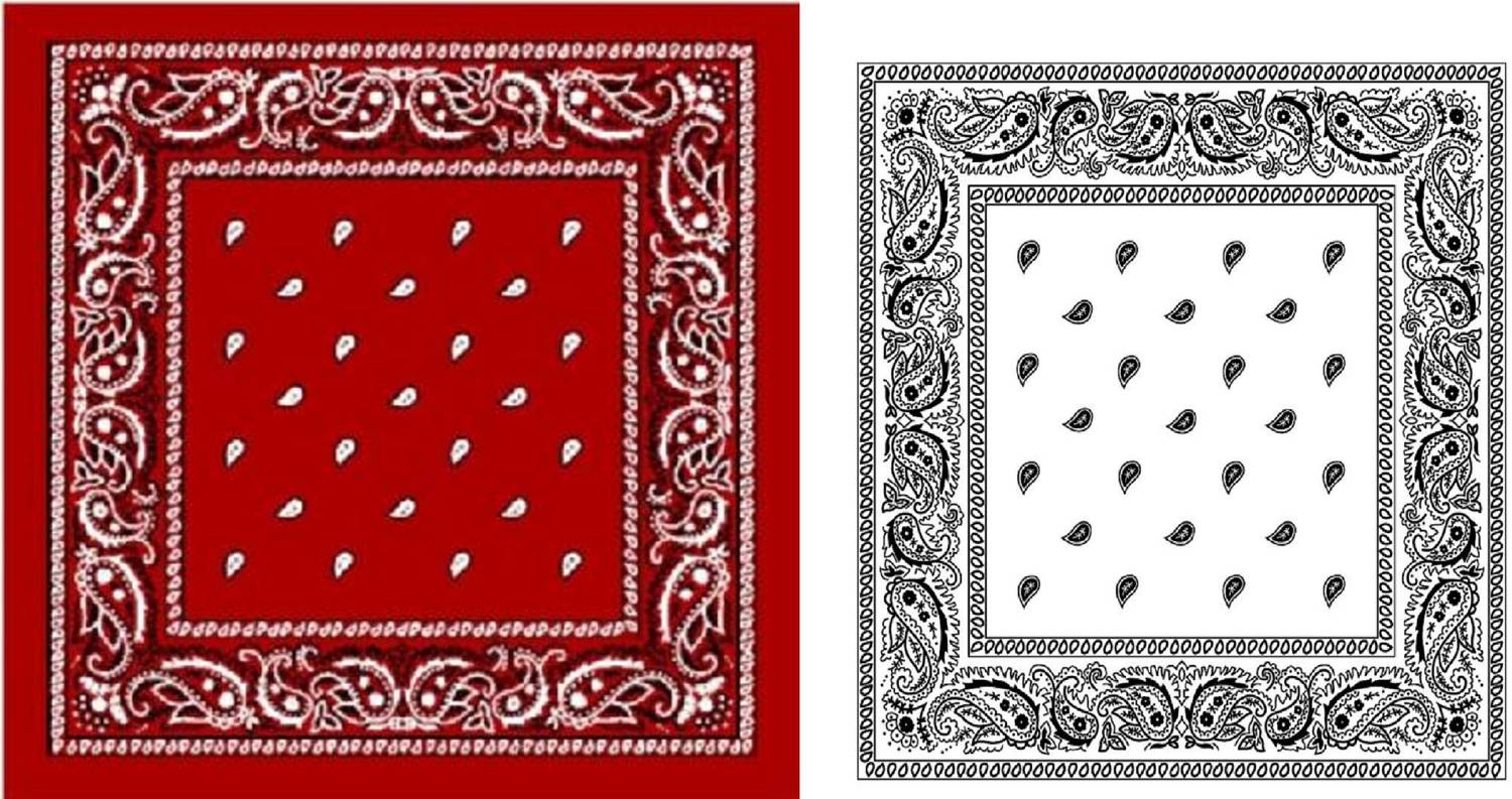 Bismaadh Bandanas Paisley Print Headbands Cowboy Bandanas Wristband Head Wrap Scarf ["Red, White"] Handkerchief