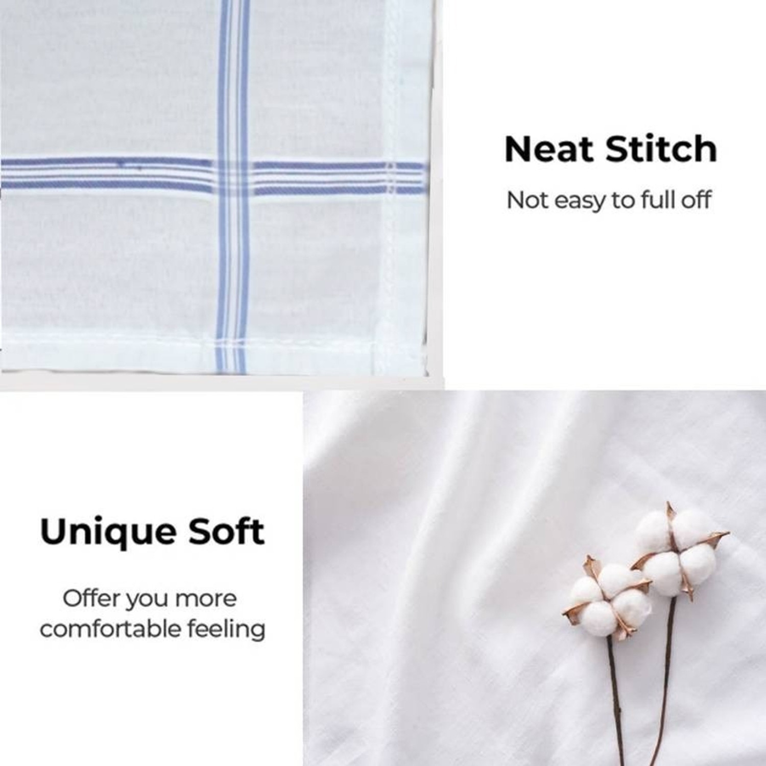 Image of DIVYSIMAR Premium Pure Cotton White Handkerchief for Men & Boys [ inchWhite inch] Handkerchief