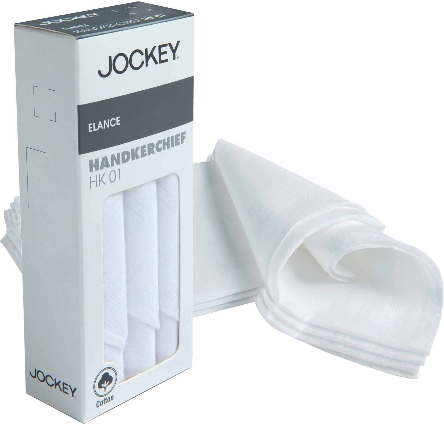 JOCKEY HK01 Super Combed Cotton White Handkerchief Pack of 3 - Image 3