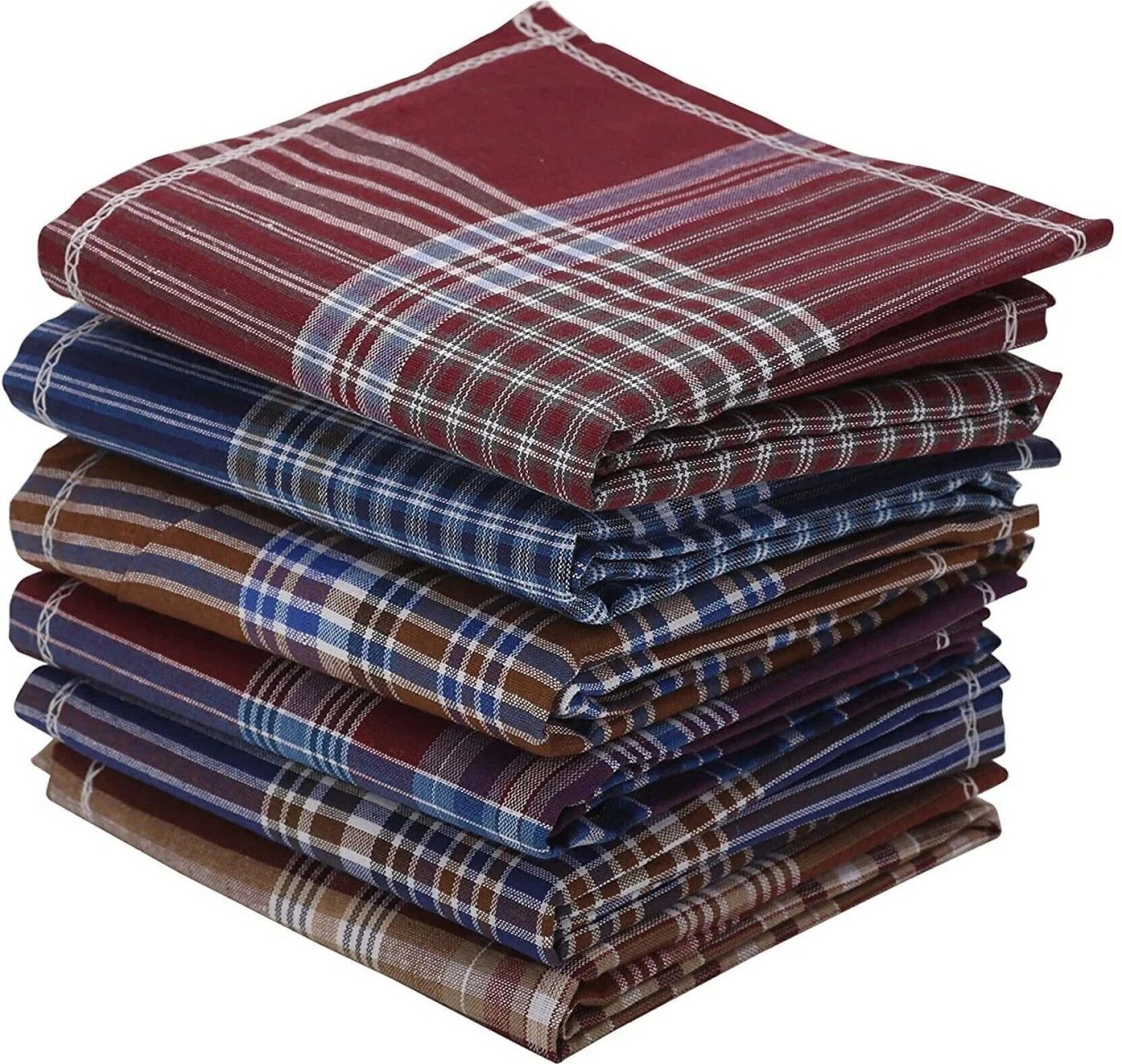 Image of Prasansha Enterprises Multicolor Men's 100% Pure Cotton checks Handkerchief [ inchMulticolor inch] Handkerchief