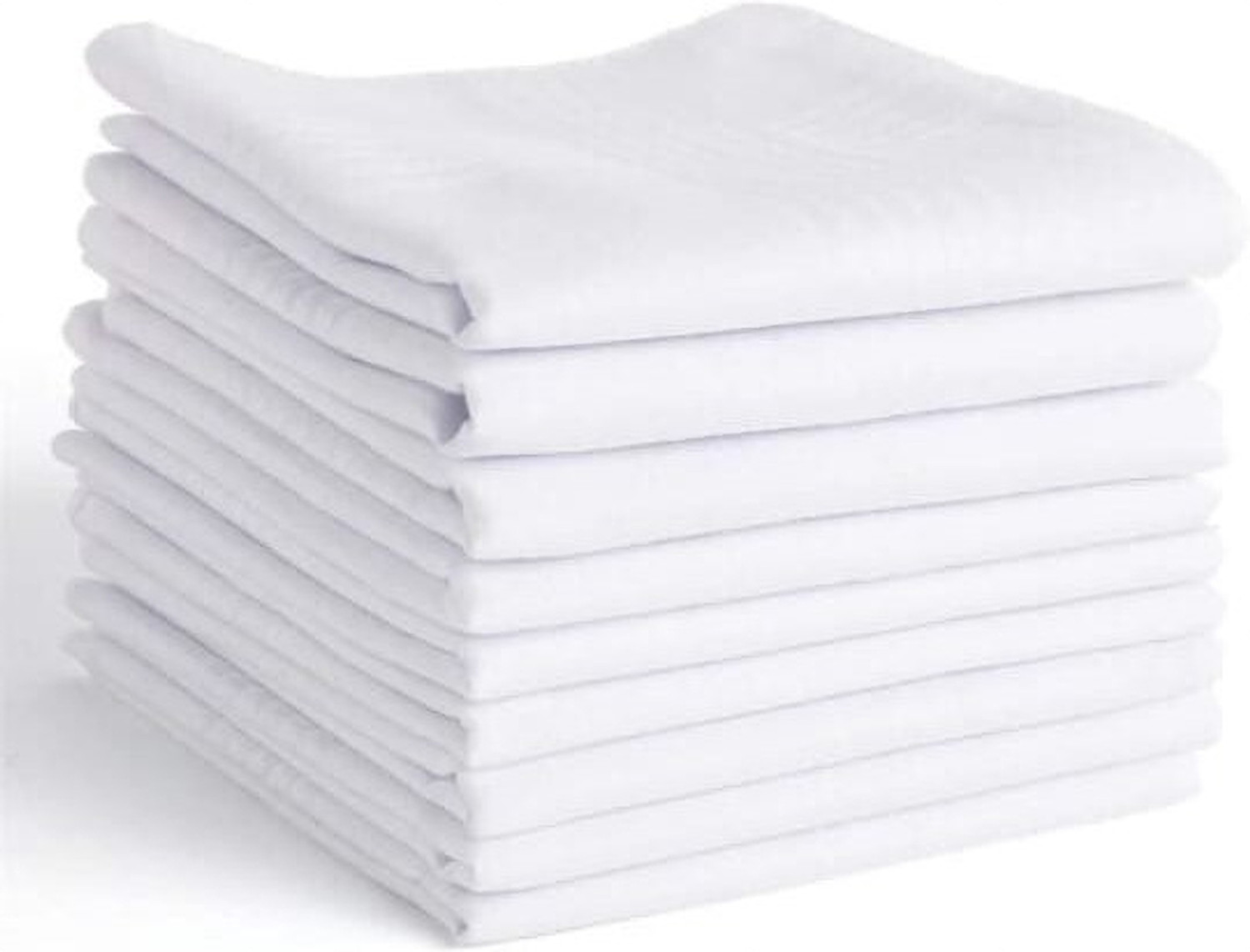 Image of SM CREATION premium quality white cotton handkerchief (hanky)( pack of 3) [ inchWhite inch] Handkerchief