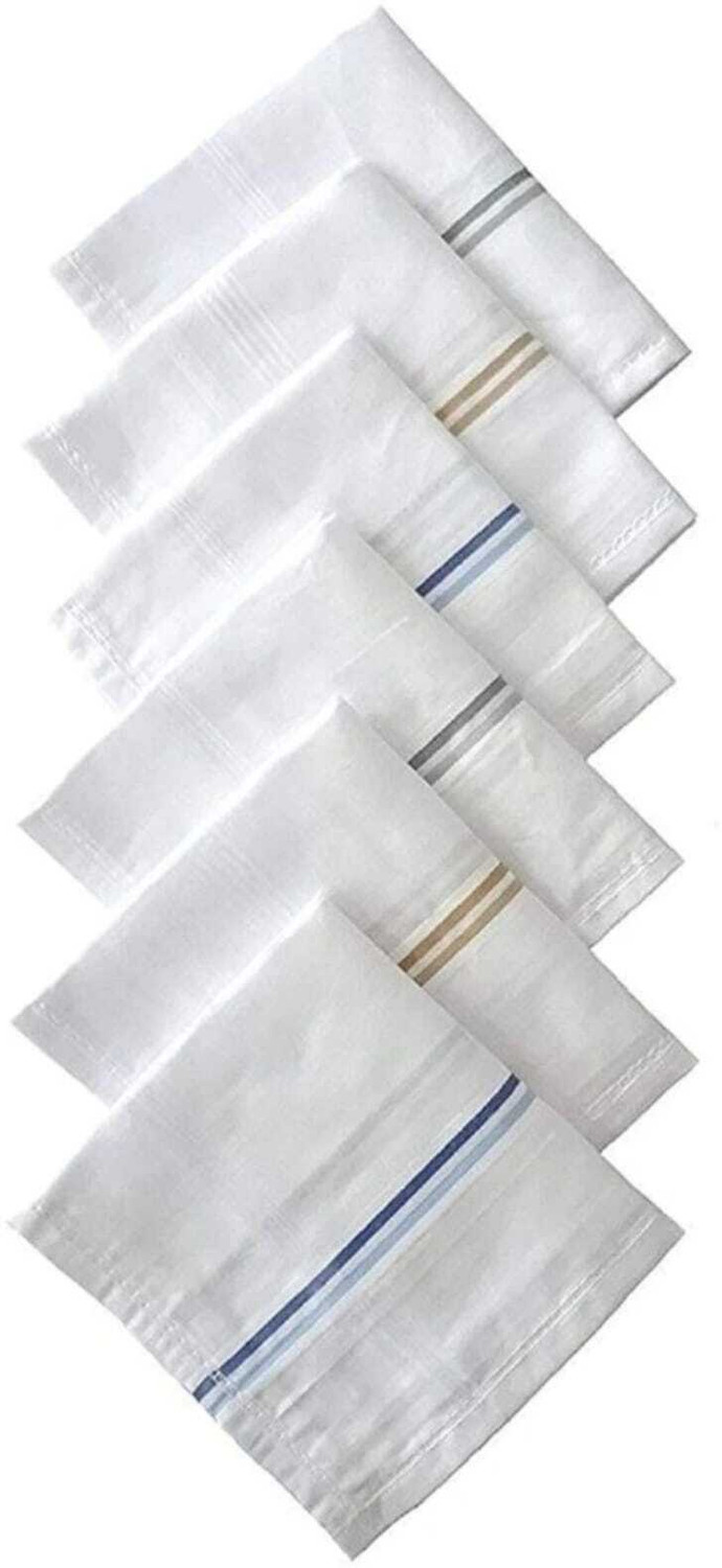 Image of AK SHINE Cotton Handkerchief for Men's Soft, Skin-Friendly [ inchWhite inch] Handkerchief
