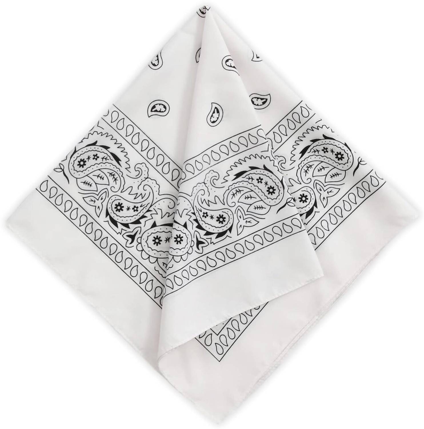 Bodytech Fancy & Stylish Printed HankerChief (Bandana) For Men, Women, Boys & Girls WHITE ["White"] Handkerchief