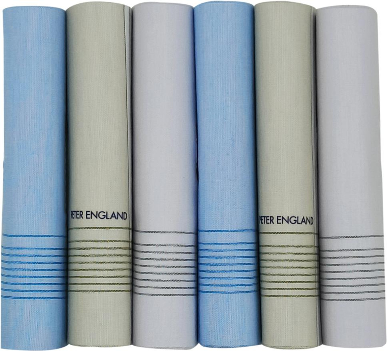 Image of PETER ENGLAND Men's Cotton Pastel [ inchBlue, Beige & Grey inch] Handkerchief