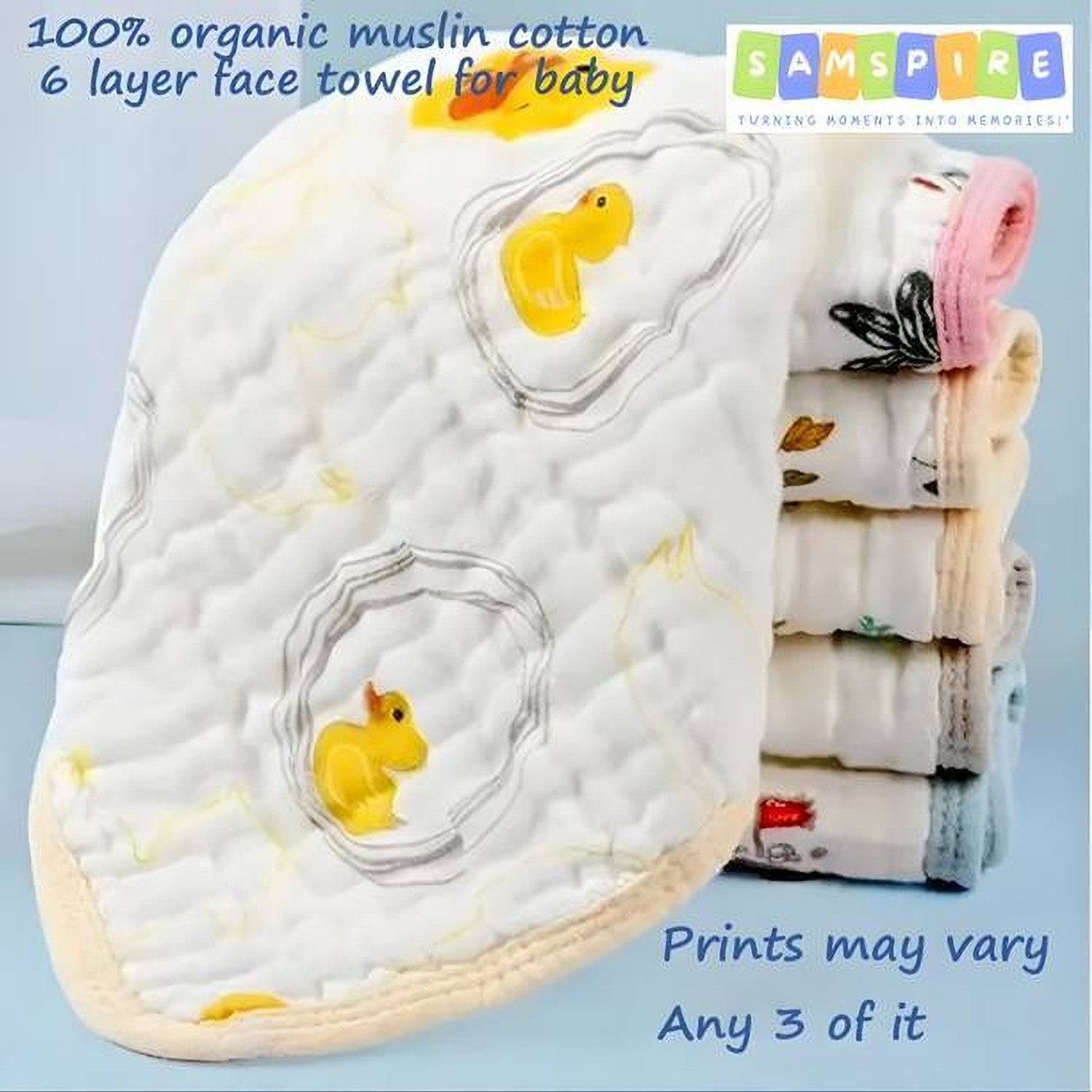 Image of SHISHORA Muslin Cotton Burp Towels for Babies | Soft & Absorbent Baby Feeding Cloth [ inchMulticolor inch] Handkerchief (Pack of 3)