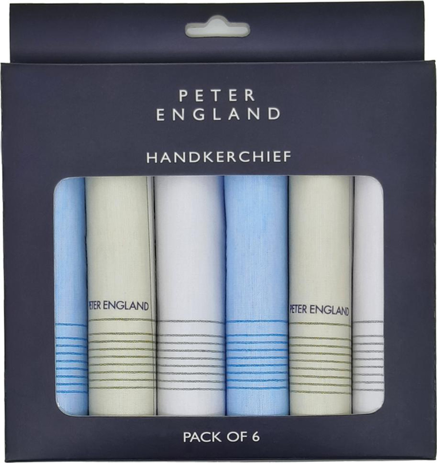 Image of PETER ENGLAND Men's Cotton Pastel [ inchBlue, Beige & Grey inch] Handkerchief