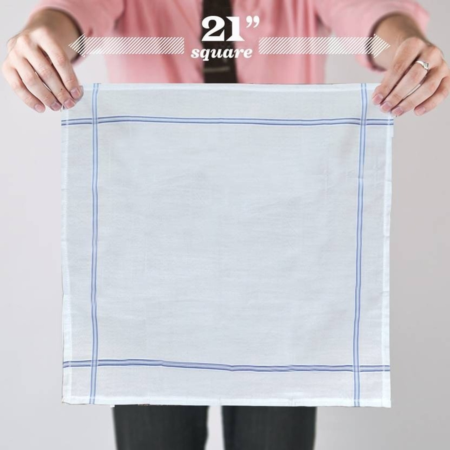 Image of DIVYSIMAR Premium Pure Cotton White Handkerchief for Men & Boys [ inchWhite inch] Handkerchief