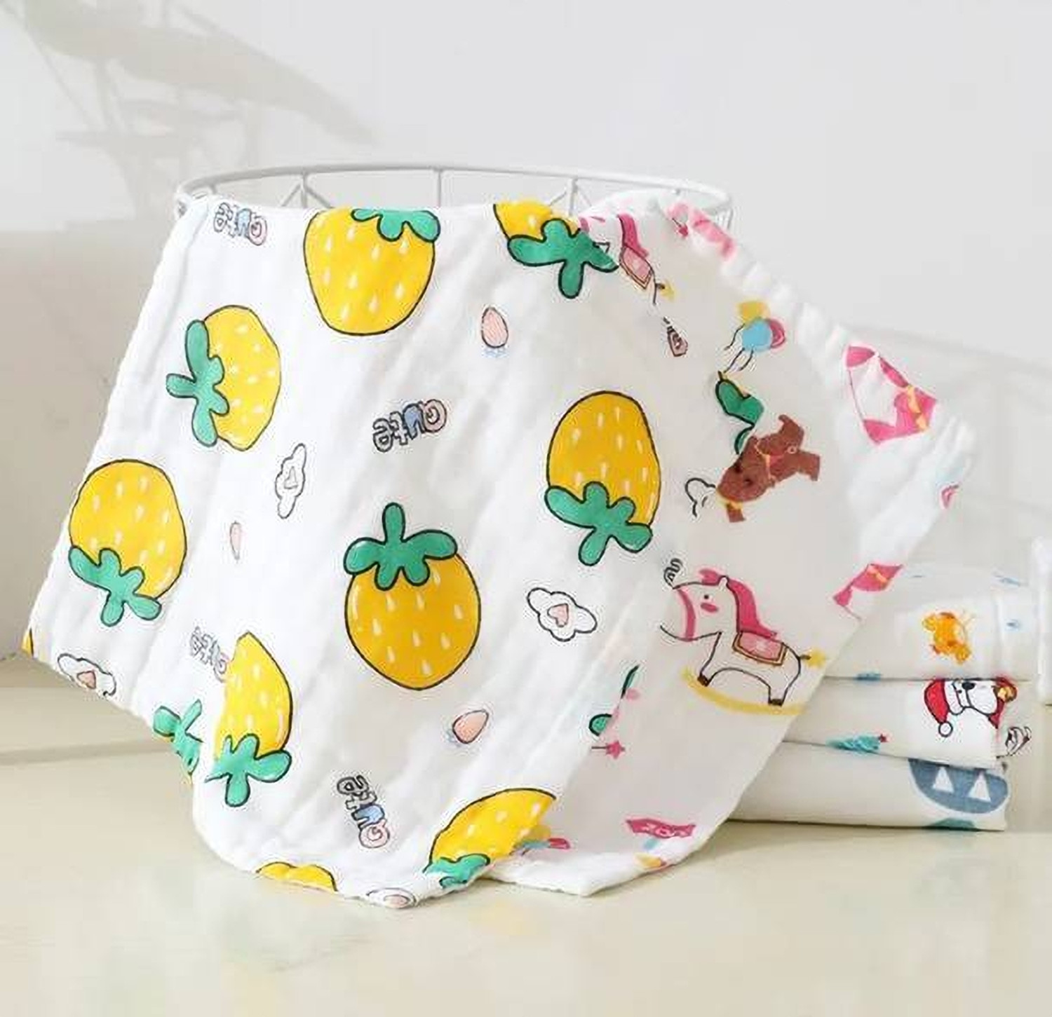 Image of SHISHORA Muslin Cotton Burp Towels for Babies | Soft & Absorbent Baby Feeding Cloth [ inchMulticolor inch] Handkerchief (Pack of 3)