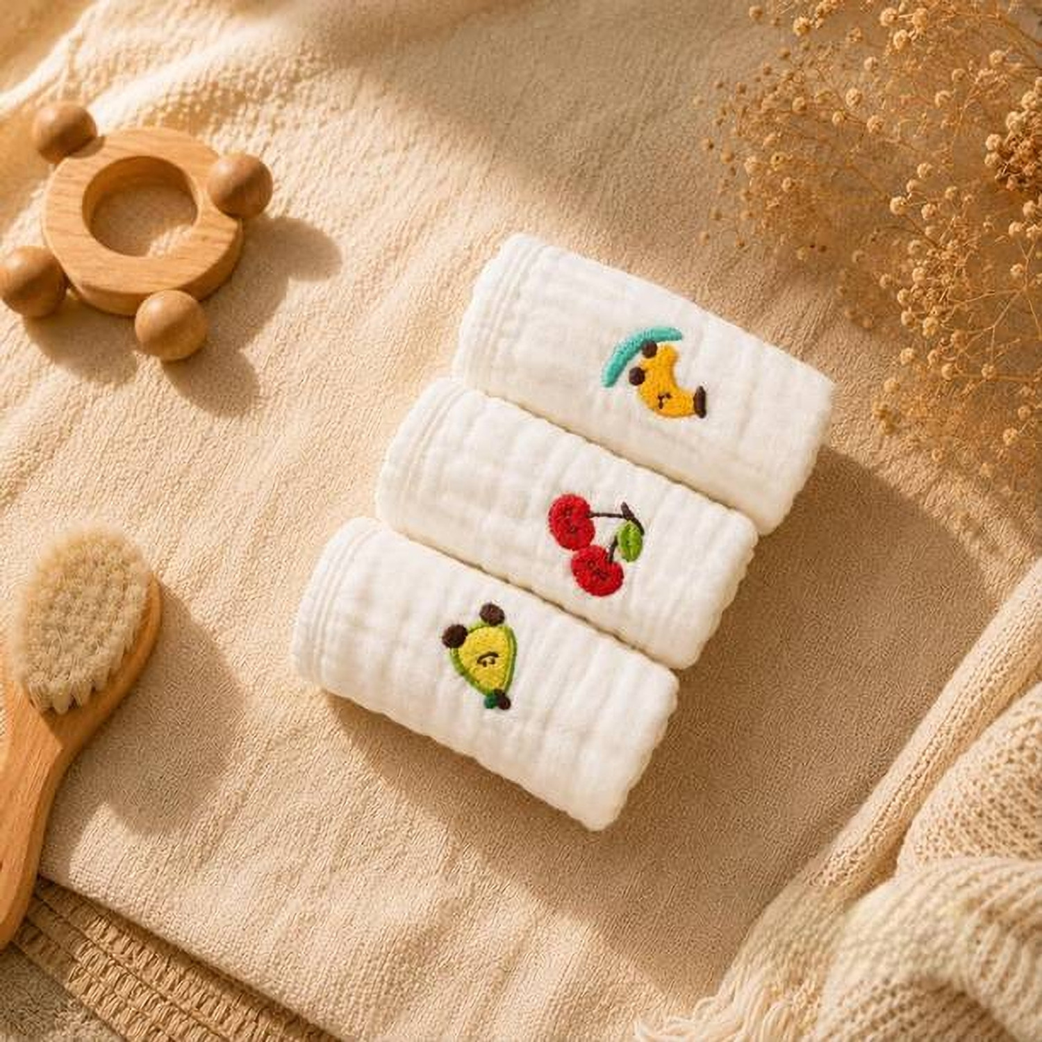 Image of SHISHORA Muslin Cotton Burp Towels for Babies | Soft & Absorbent Baby Feeding Cloth [ inchMulticolor inch] Handkerchief (Pack of 3)