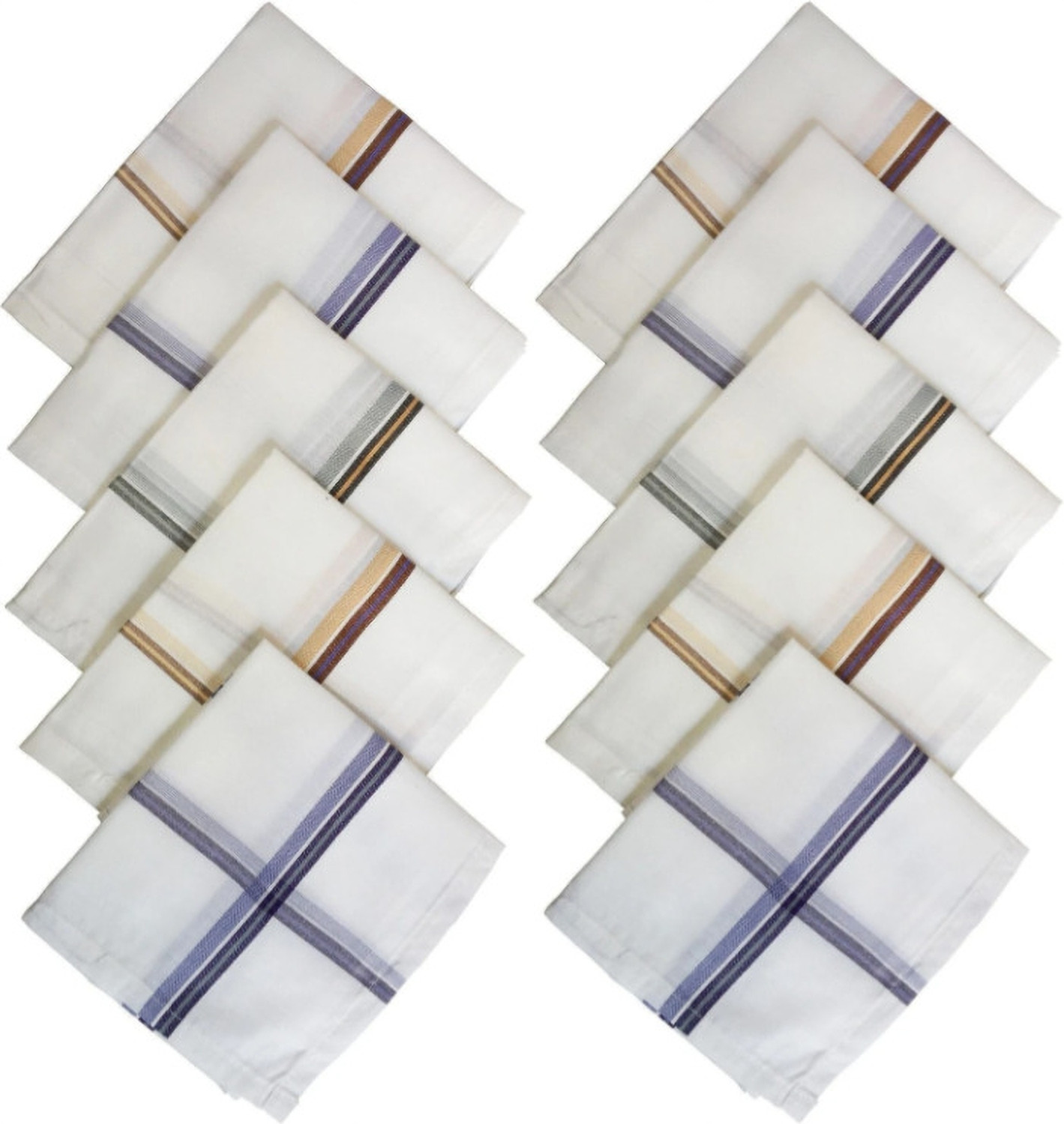 Image of higadget white hankerchief stripe [ inchWhite inch] Handkerchief