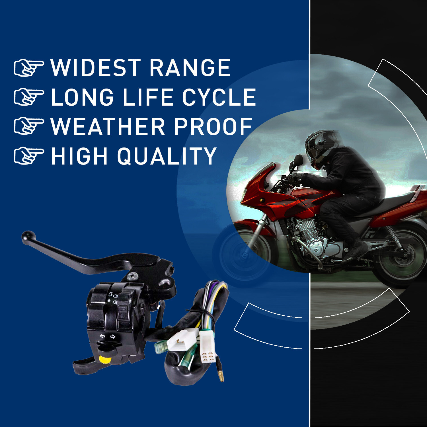 Image of UNO MINDA Handle Bar Switch Left Side (Self Start) For TVS XL 100 SW-0697A Handle Bar