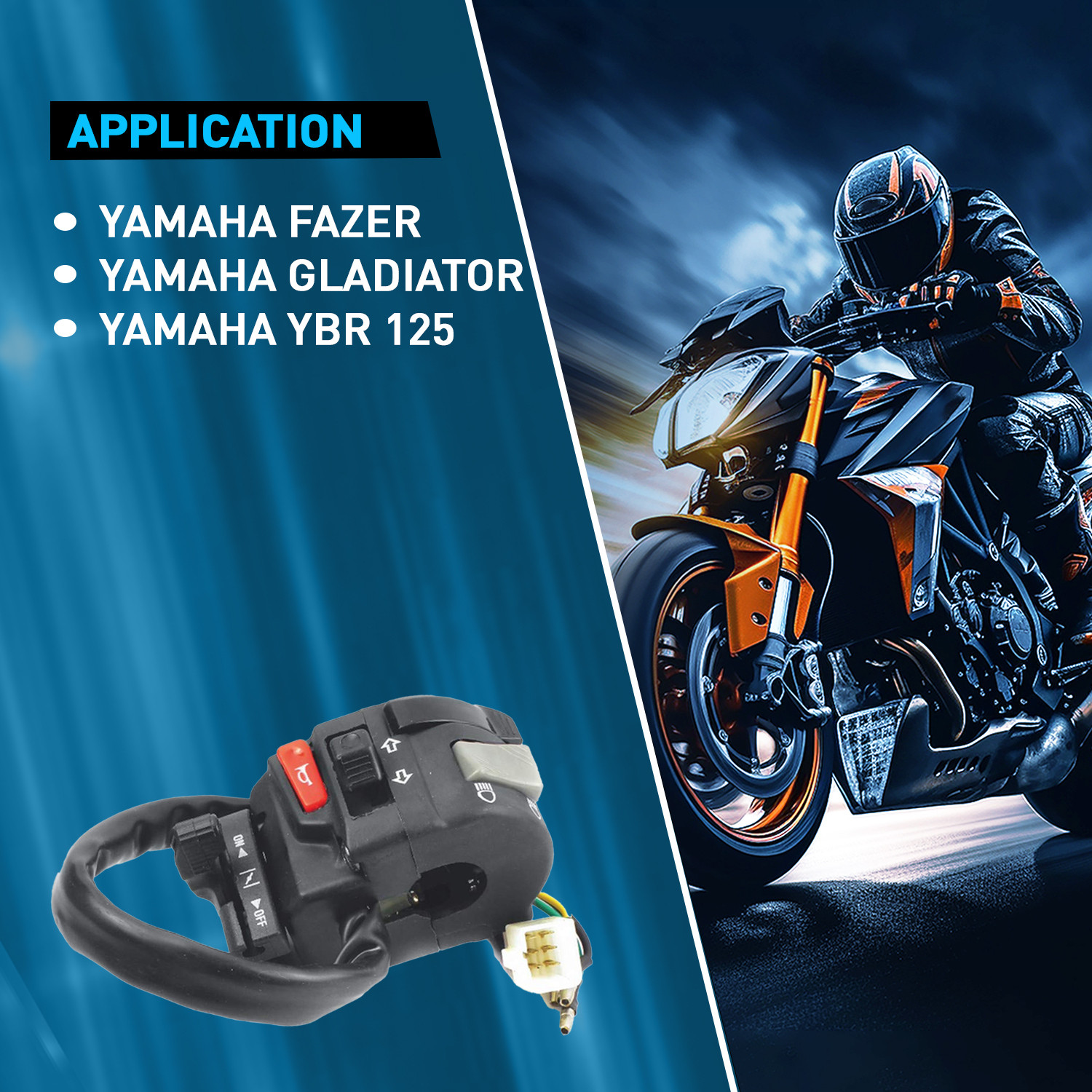 Image of UNO MINDA SW-0657P HB Switch (Left Hand Side) for Yamaha Fazer /Gladiator /YBR 125 Handle Bar