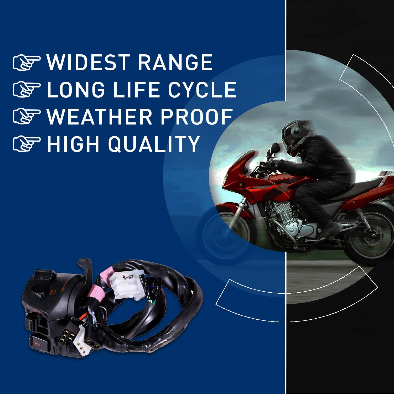 UNO MINDA SW-0659AQ HB Switch (Left Side) with Self Start for Hero
