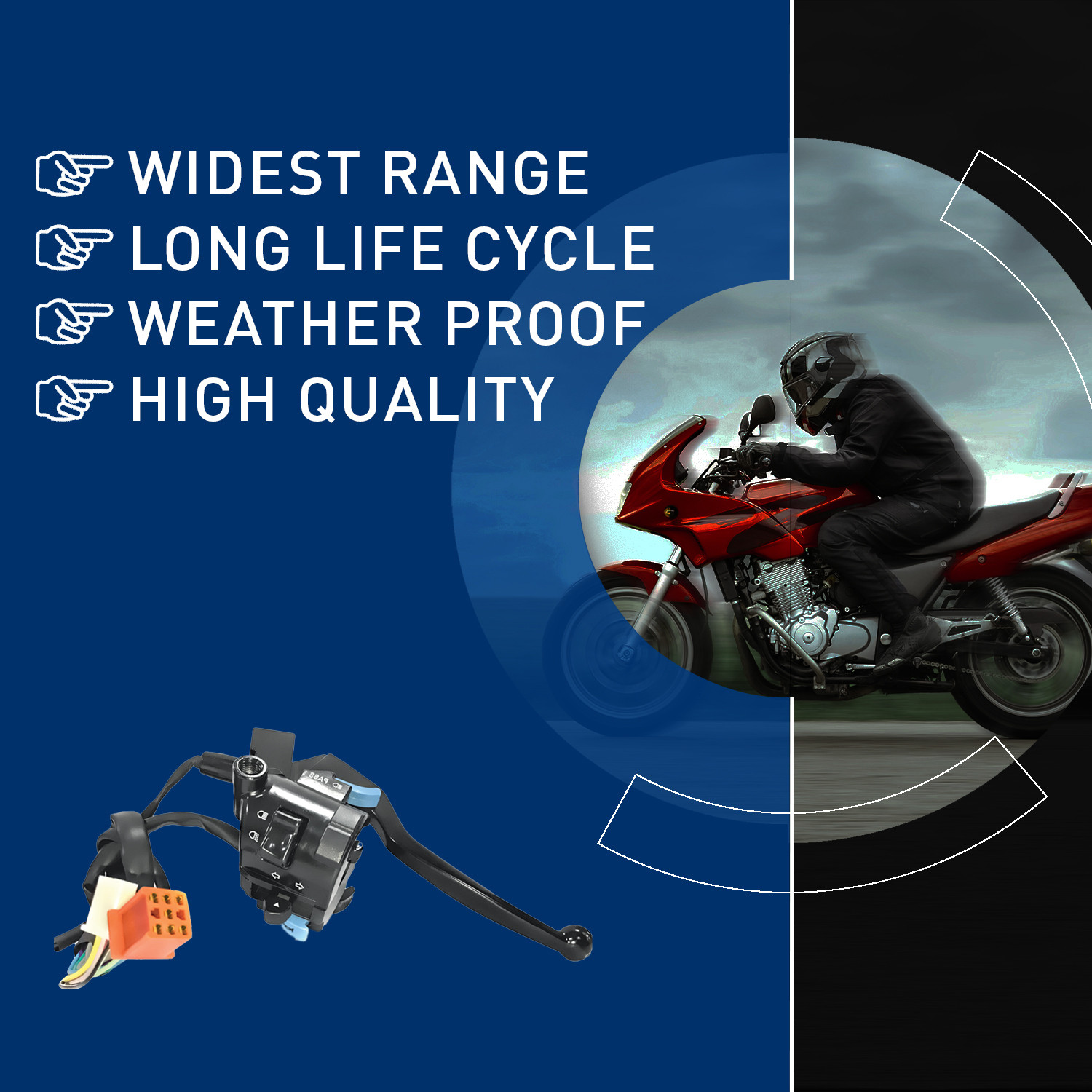 Image of UNO MINDA Handle Bar Switch (Left Side) for TVS Star Sport BS4 (SW-0251H) Handle Bar