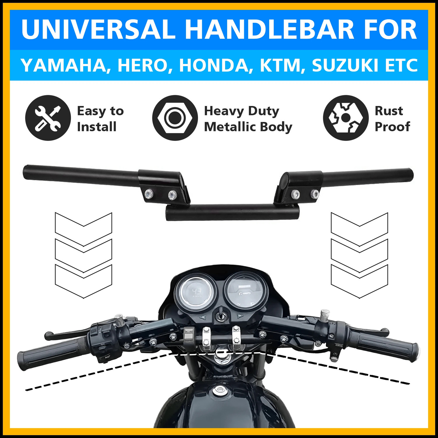 Image of ASRYD Motorcycle Universal For All Bike Fit Modification Good Quality Handle Bar