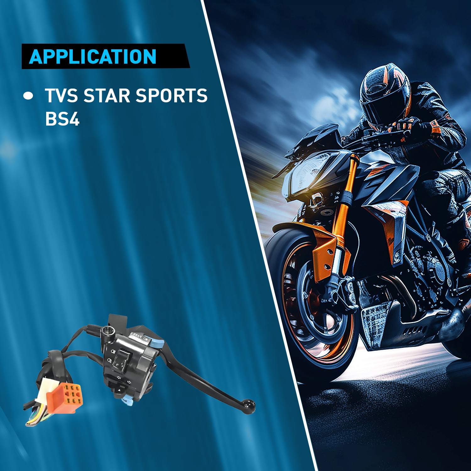 Image of UNO MINDA Handle Bar Switch (Left Side) for TVS Star Sport BS4 (SW-0251H) Handle Bar
