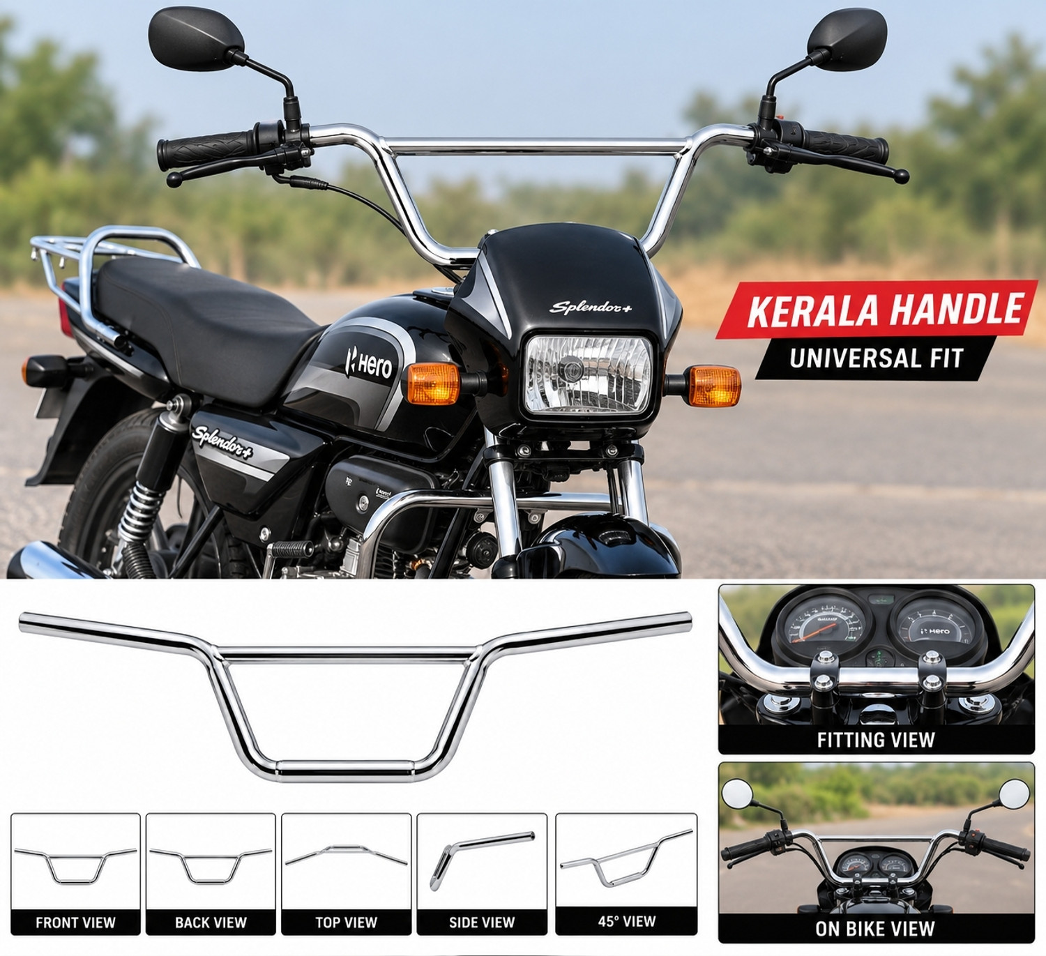 Image of Pkp KHB-CROME-01 Handle Bar (Steel)