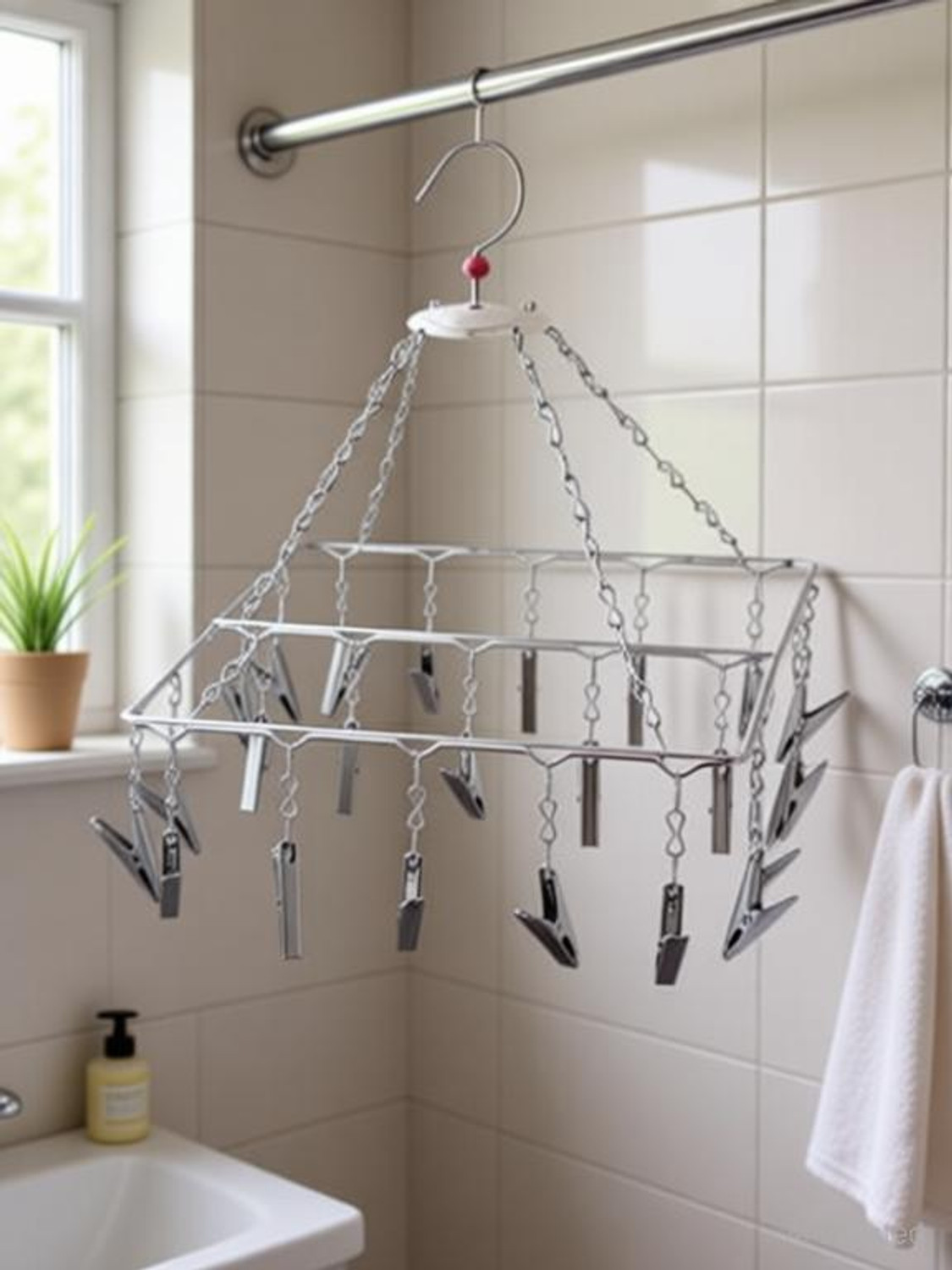 Image of Ecom Home FULLY MADE OF JHUMAR Stainless Steel Cloth Clips Steel Tie Hanger For Tie