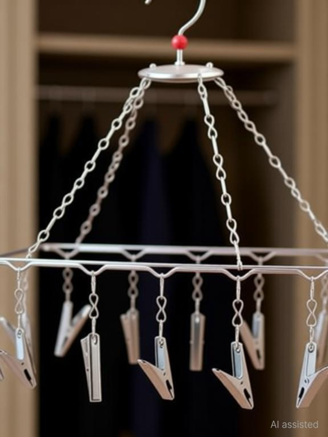 Image of Ecom Home FULLY MADE OF JHUMAR Stainless Steel Cloth Clips Steel Tie Hanger For Tie