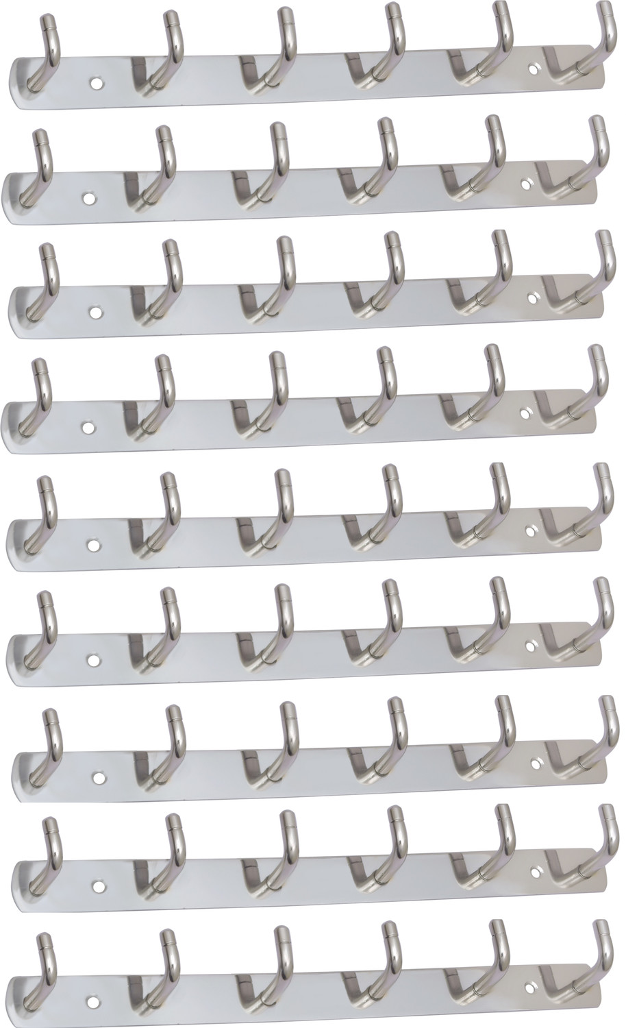 Image of MEXON MEXON 6 Pin Hook Stainless Steel Bathroom Cloth Hooks / Hanger / Key Holder / Door Wall Robe Hooks Rail for Hanging Keys, Clothes, Towel Hook Rail Steel Dress Pack of 2 Hangers For Dress