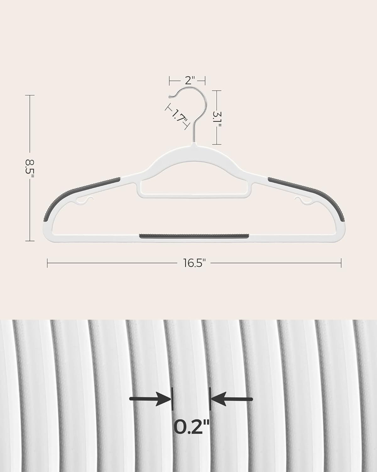 Image of LIGER BLINDS Plastic Clothes Hangers - Space Saving Dry & Wet Hangers with Non-Slip Pads Plastic Shirt Pack of 10 Hangers For Shirt